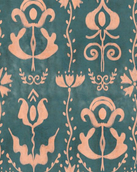 GRANDMA'S STENCIL Milky Blue WP30276 | Malcolm Fabrics NZ