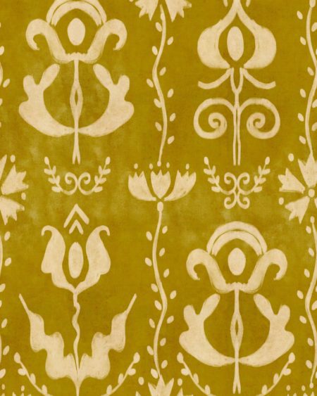 GRANDMA'S STENCIL Mustard WP30277 | Malcolm Fabrics NZ